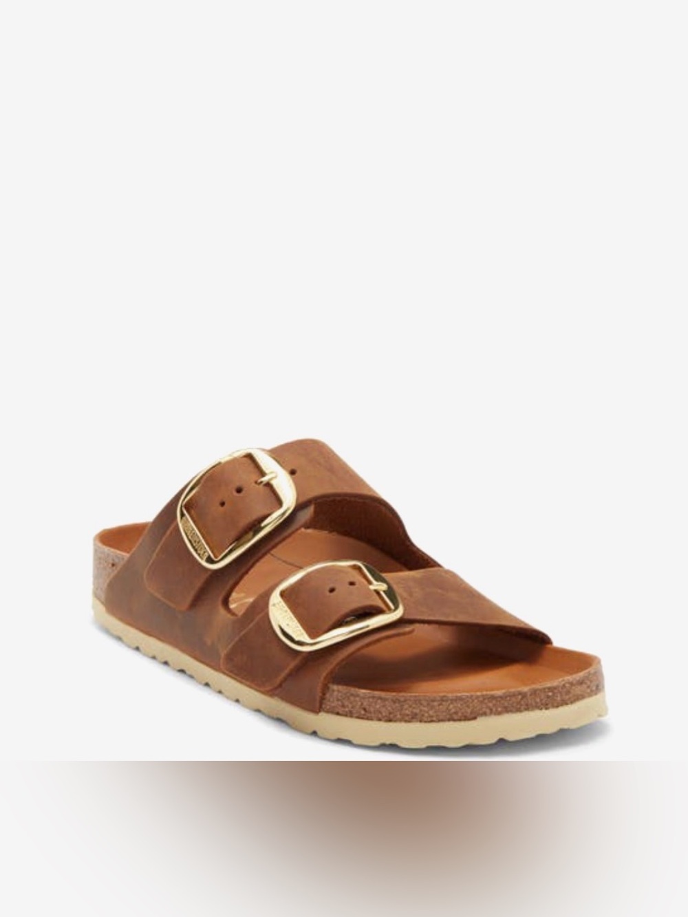 Birkenstock Arizona Big Buckle Cognac Leather Gold EU 41 US Women 10-10.5